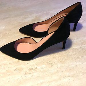 NWOT J. Crew D'Orsay Black Suede Leather Pumps Size 9.5 Made in Italy